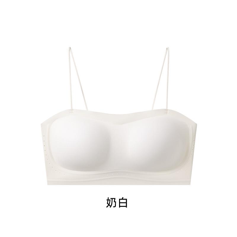 Invisible Non-marking Liquid Foundation, Thin Shoulder Strap, Beautiful Back Tube Top Underwear, Women's Small Chest Lift and Gather, Comfortable Bra