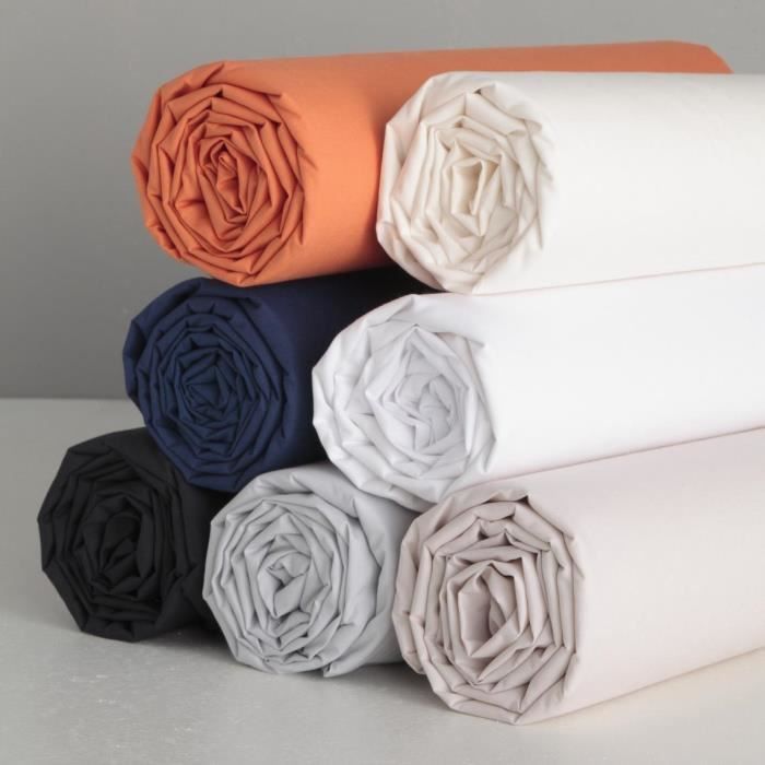 Drap Housse 160 x 200 cm 100% coton 57 fils / cm - Envoi Aléatoire - HOMEROKK