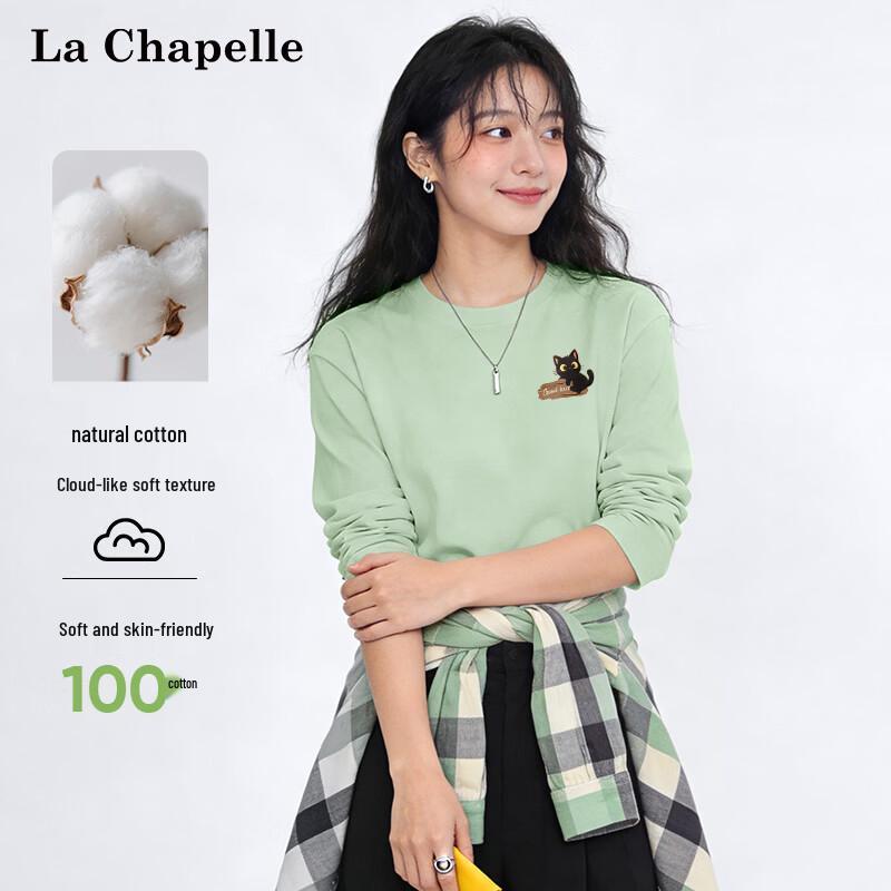 La Chapelle Women s Long Sleeve Cotton Graphic Tee M