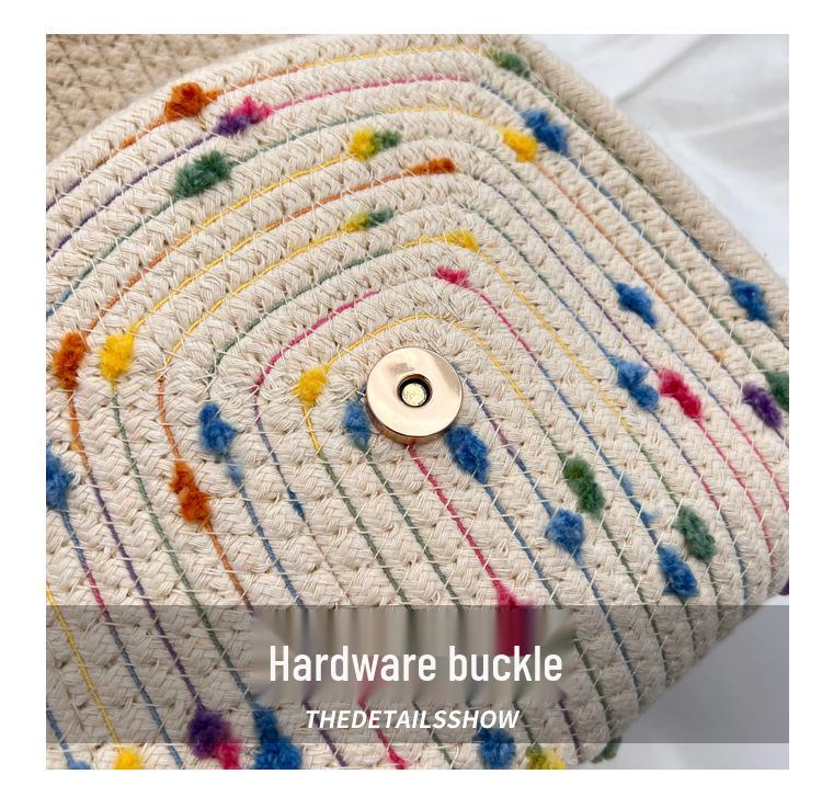 Summer Straw Woven Small Square Crossbody Bag: Fashionable Versatile Handmade Beach Accessory for Women