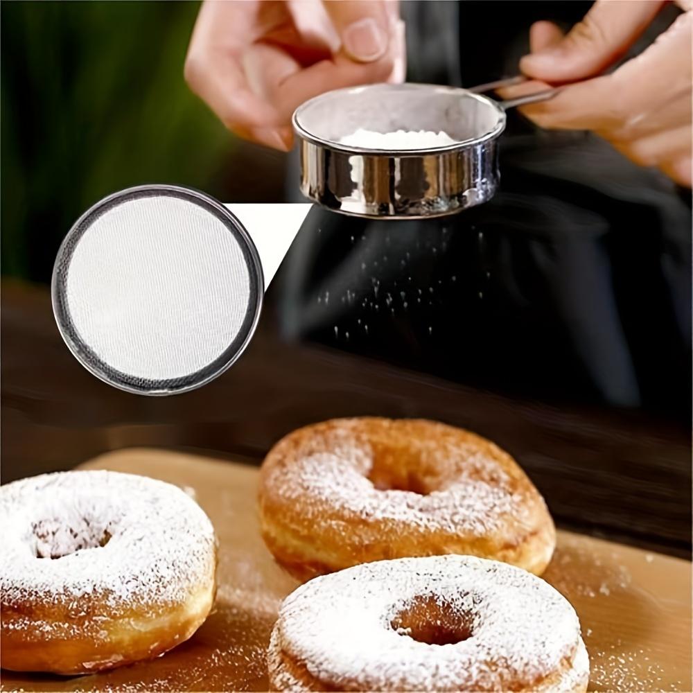 Nerezové jemné síto na mouku, práškový cukr, dávkovač mouky, třepačka pro čokoládový prášek Matcha, pečení