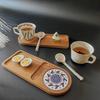 Solid Wood Partition Tray Afternoon Tea Tray Cup Plating Dessert Small Tea Tray Simple Dining Tray Heat Insulation Tray