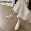 Autumn Design Soft Leather Women Slim Ankle Boots Elegant Low Heels Shoes Modern Short Botas Para Mujer
