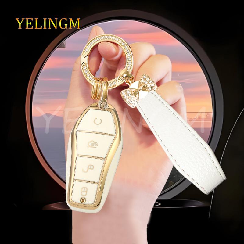 Soft Tpu Car Remote Key Case Fob For Byd Qin Plusdmi Atto 3 Han Ev Dolphin Protection Cover Shell Auto Interior Accessories