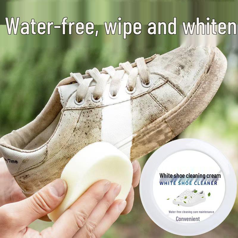 

Многофункциональный набор для чистки обуви: Отбеливающий крем, Кисть, Полироль, Удалитель пятен и желтизны 120g White Shoe Cleaning Cream