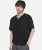 DNSR Layered Henley Neck T-Shirt Black