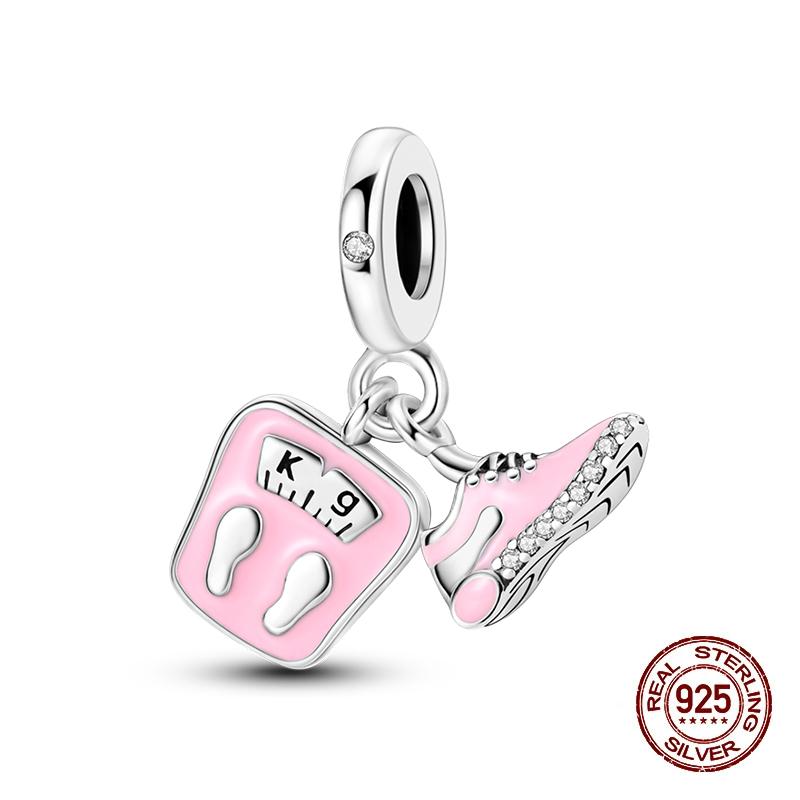 New Copper Basketball Football Yoga Sports Series Charms Beads Fit Pandach Original Bracelets Diy Jewelry Birthday Gift