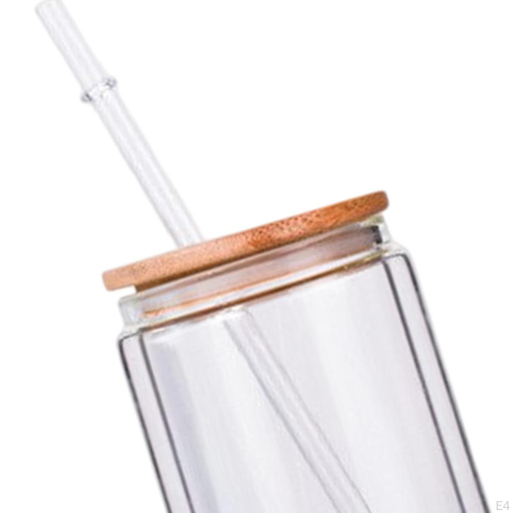 Tazze da Caffè con Coperchio Vetro e Cannuccia Bottiglie per Frullati Tumbler a Bocca Larga per Caffetteria Donne