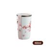 Tazza in Acciaio Inossidabile 304 Fiori di Ciliegio Tazza Portatile da Esterno Bottiglia Tazza per Tè al Latte Caffè Bottiglia d'Acqua Antigoccia Tazza d'Acqua Fiori di Ciliegio