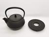 Iwachu Iron Teapot/Kettle Set, Type 3, New Arare Pattern, Black Baked Finish, 0.32L, No Enamel Coating, Suitable for Direct Flame, Nambu Ironware, 161