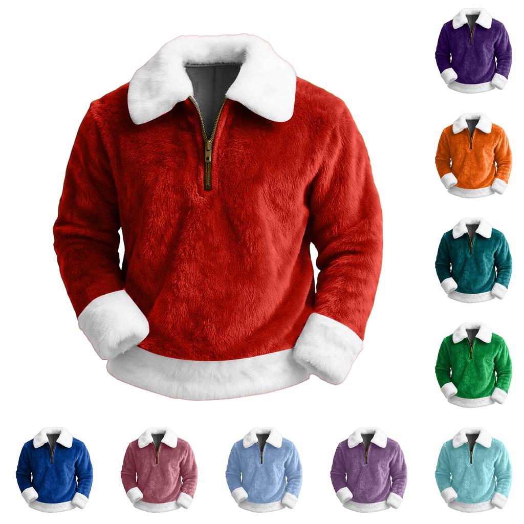 Men's Leisure Half Zipper Flip Collar Hoodie