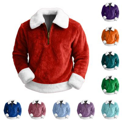 Pánská volnočasová mikina s polovičním zipem a kapucí s vyklápěcím límcem