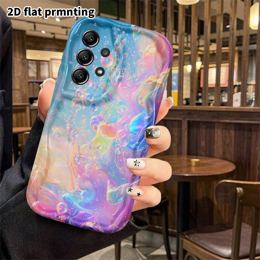 Phone Case: 2D Flat, Suitable for Samsung Galaxy A34 A35 M05 M06 S20 S22 S21 FE Plus 5G Protective Cases, Colorful Fluid Bubbles, Perfect Christmas an