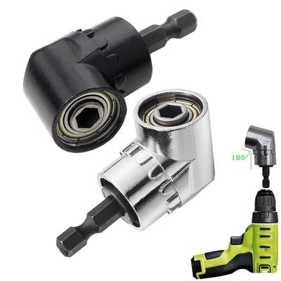 105 Degree 1/4 Inch Right Angle Drill Adapter Hex Shank Screwdriver Angled Bit Holder Adjustable For Household Workplace
