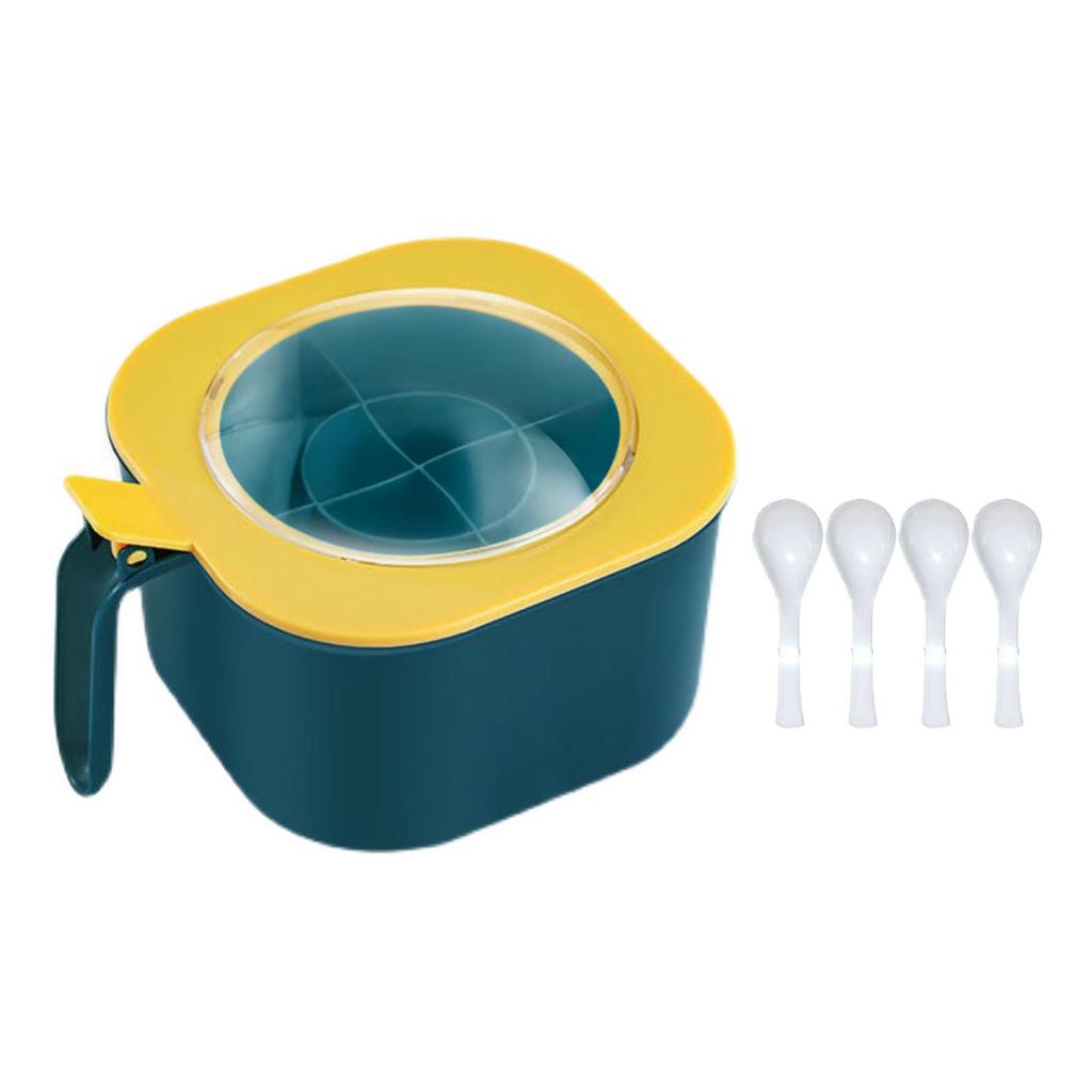 Seasoning   Box PP 4 Compartments Multifunctional Spice Container Box for Kitchen