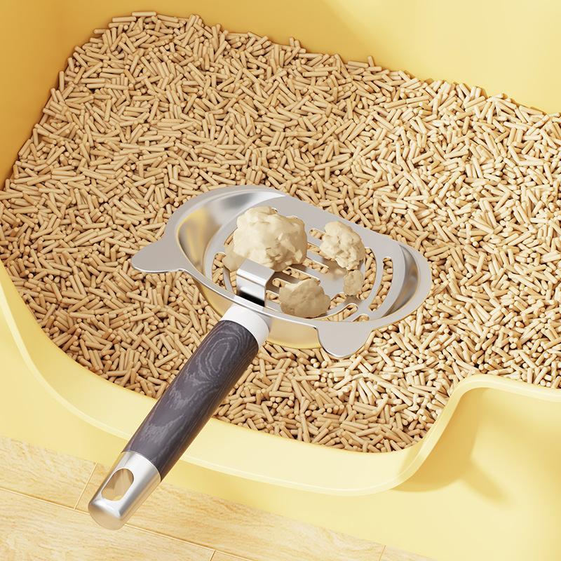 Stainless Steel Cat Litter Scoop Long Handle Pet Waste Shovel Cleaning Tool For Tofu Sand Litter Box Cats Supplies