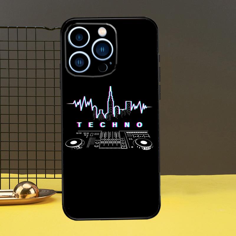Love Techno Music Quotes Phone Case For iPhone 13 12 14 11 16 15 Pro Max Plus Mini 7 8 X XR XS Max Cover