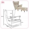 Zoja Wing Chair with Footrest Scandinavian Family Meble Beige Cream