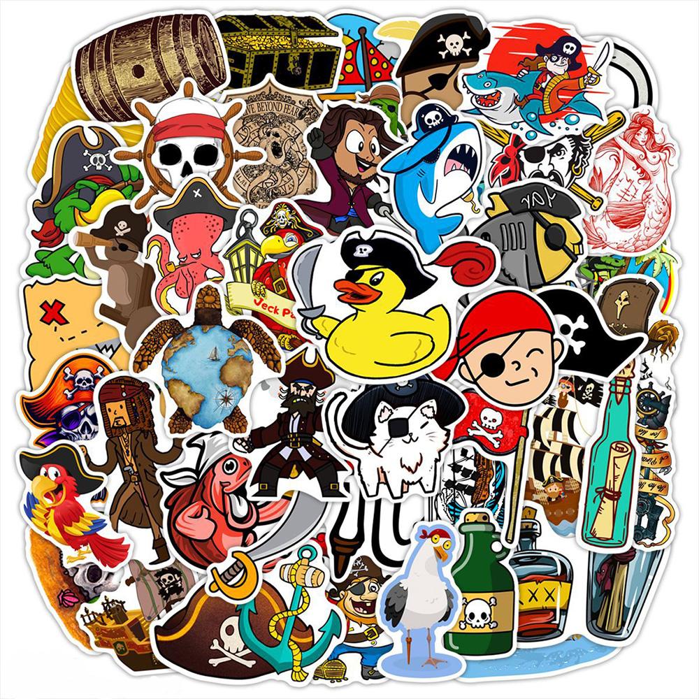 10 30 50Pcs Pirate Cartoon Stickers Graffiti Luggage Motorcycle Laptop Phone Car Waterproof Decoration Cool Kids Sticker Toys