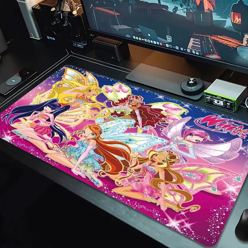 Winx Color Mouse Pad Large Gaming Table Cushion Non-slip Laptop Tablet Big Mousepad XXL Mat Mini PC Playmat With Lock edge