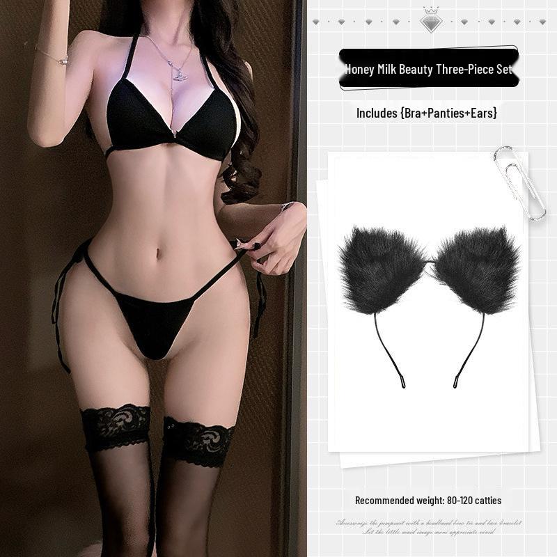 Xi Huan Mei Lan Sexy Lace-Up Three-Piece Bikini Set