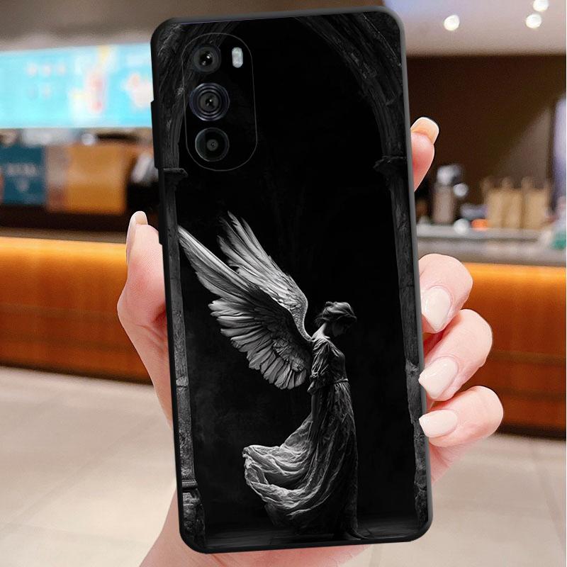 Phone Case For Motorola Edge 60 50 40 Pro 60 50 40 30 Ultra Neo Fusion Moto G Stylus G Black Angel Death demon