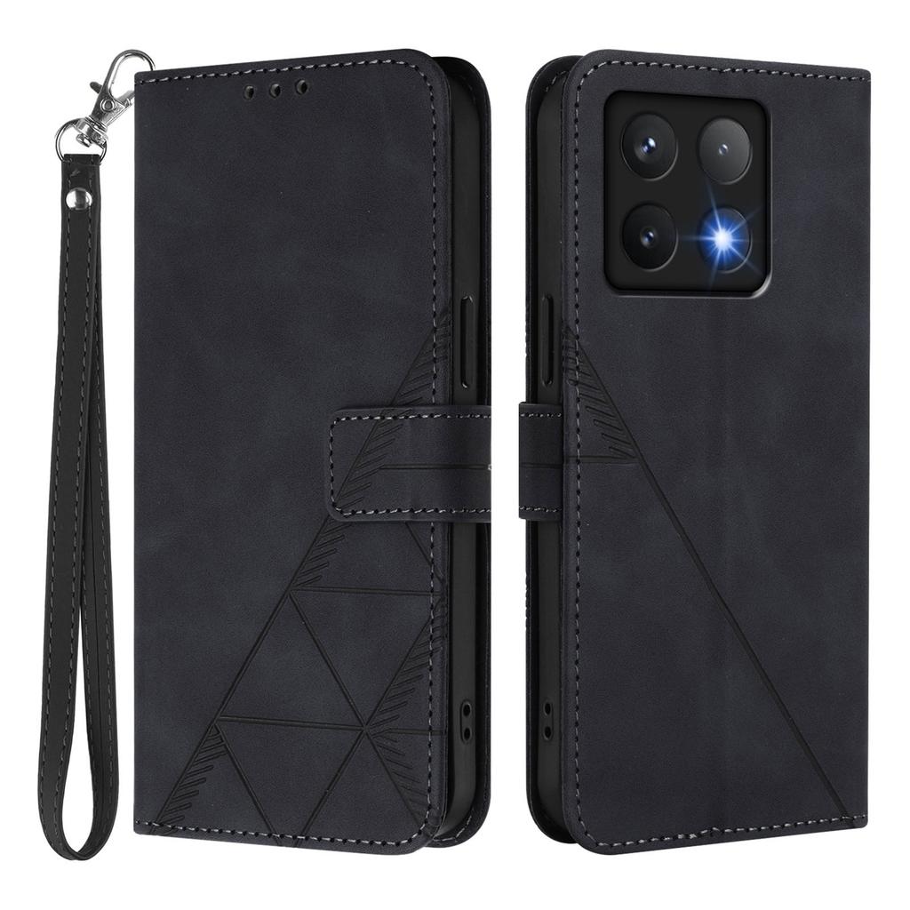 For Xiaomi 14T Leather Case with Hand Strap Wallet Stand Phone Cover