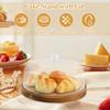 Wooden Cake Stand Round Wood Cake Plate with Acrylic Lids Decorative Cake Holder Multi-functional Dessert  Platter for Birthdays