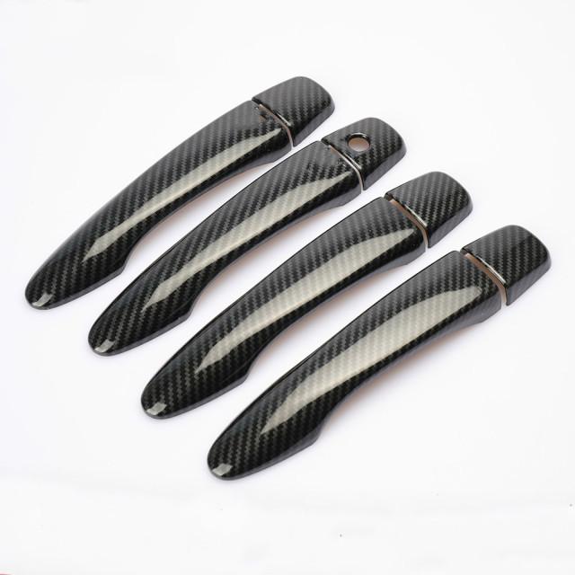 For Nissan Almera Versa MK4 N18    ABS Carbon Fiber Glossy Black Car Door Handle Cover Trims Car Styling Accessories