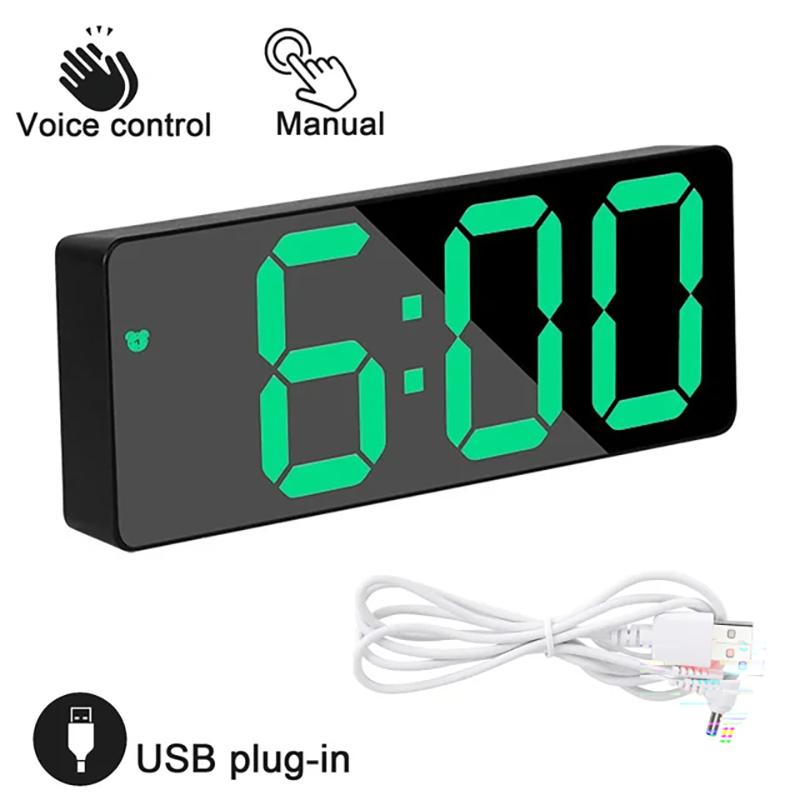 

Светодиодный экран цифровой USB будильник FM радио проектор времени настольные часы с температурой влажностью дата дисплей недели часы домашний декор
