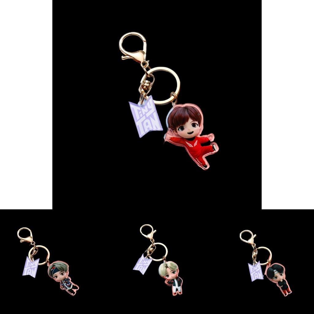 Kreslený akrylový přívěsek na klíče Tinytan Bts Fanoušek Musí mít!