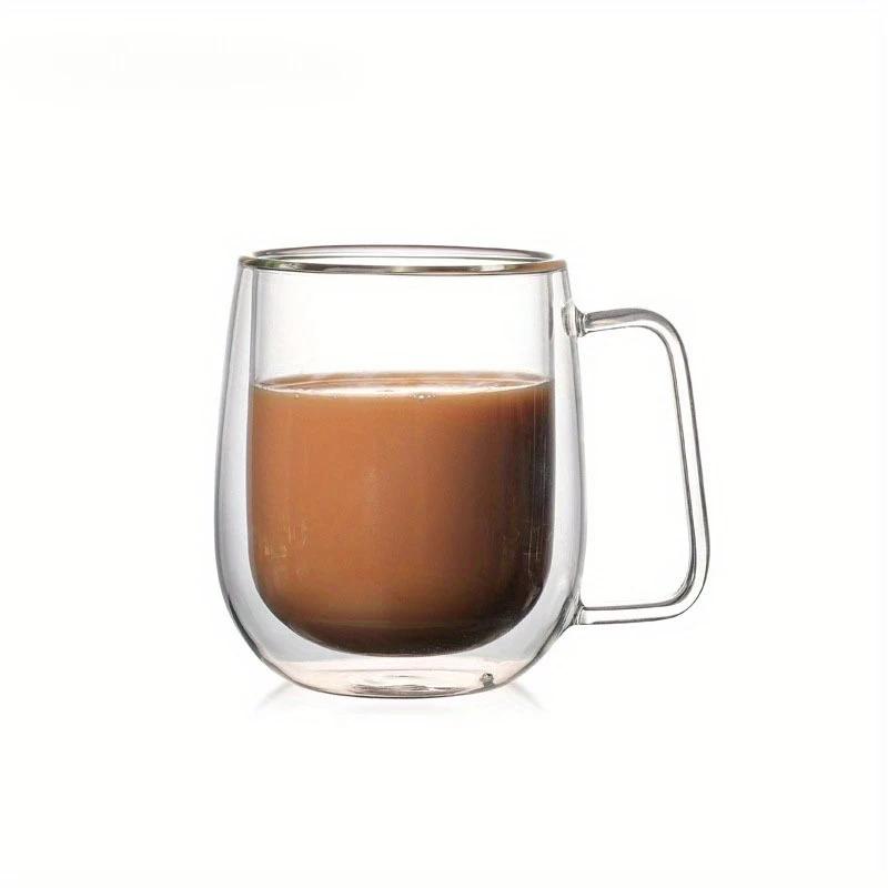 

350 мл двухслойные стеклянные чашки прозрачные изолированные кофейные и чайные чашки с ручками для капучино молоко сока питьевая посуда 350ml