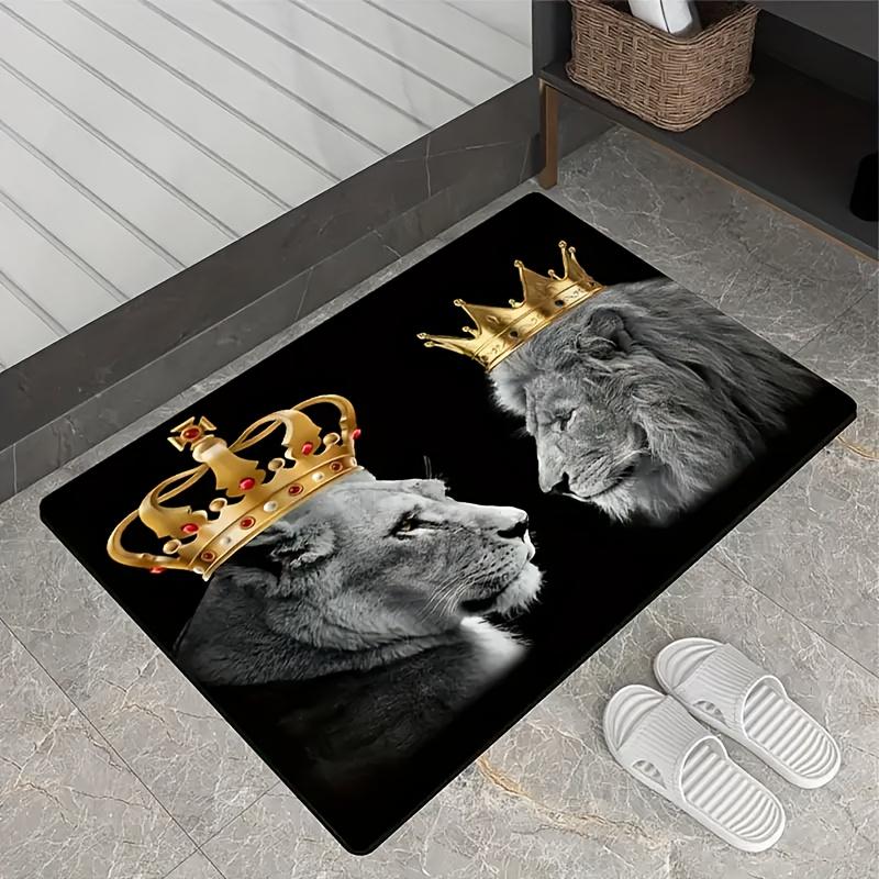 Regal Lion Crown Design Area Mat - Non-Slip, Machine Washable,, Durable, And Comfortable - Suitable for Living Room, Bedroom,And Dining Room