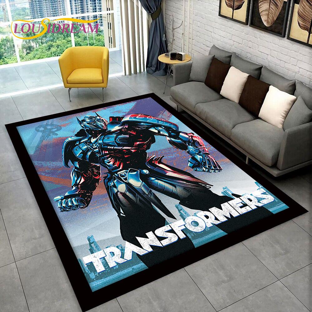 3D Transformers Cartoon Autobots Teppich für Zuhause Wohnzimmer Schlafzimmer Sofa Fußmatte Dekoration, Kinderzimmer Teppich Rutschfeste Bodenmatte Geschenk