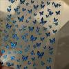 Blue Butterfly Glitter Nail Stickers - Cat Eye Fairy Design, Adhesive Back, Small Patterns