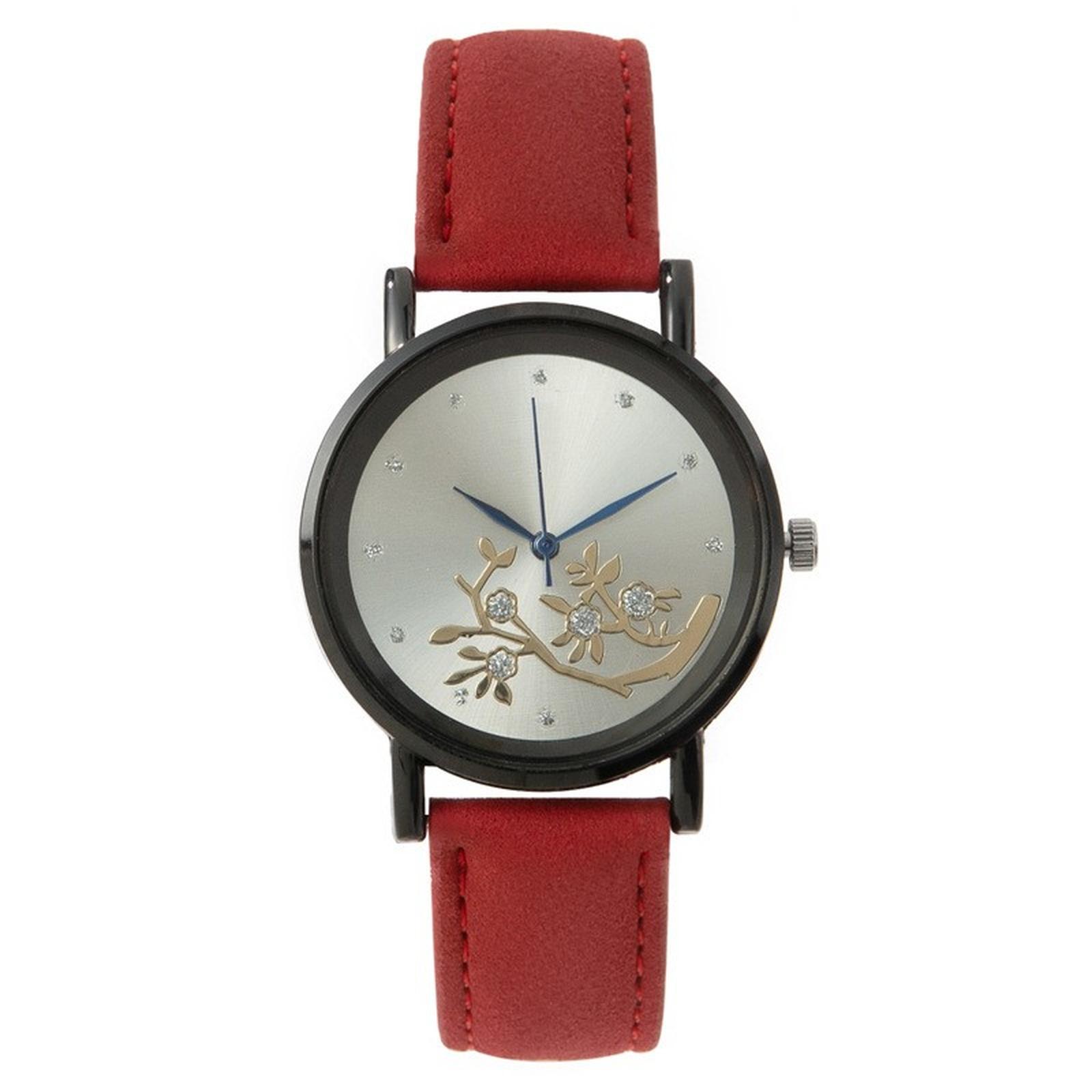 

Women Fashion Leather Watch One Size червоний