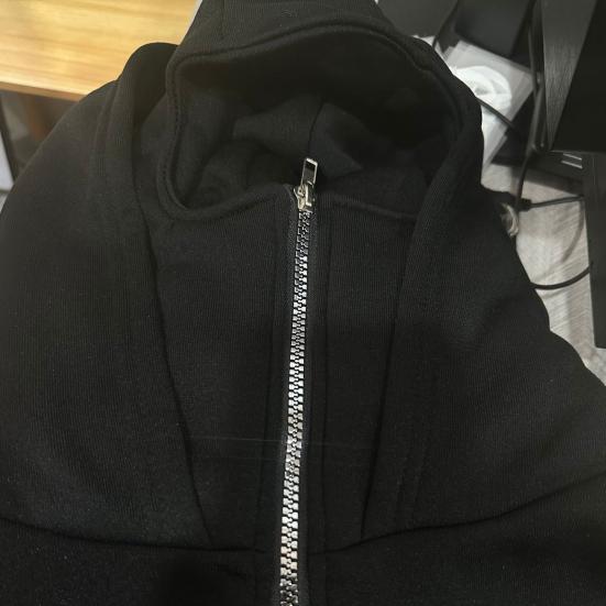 Unisex Kukla Mikina Teplá Volná Mikina s Kapucí Zapínání na Zip Ležérní Bunda s Obličejovou Maskou pro Podzim Zimu Venkovní Sporty Streetové Oblečení