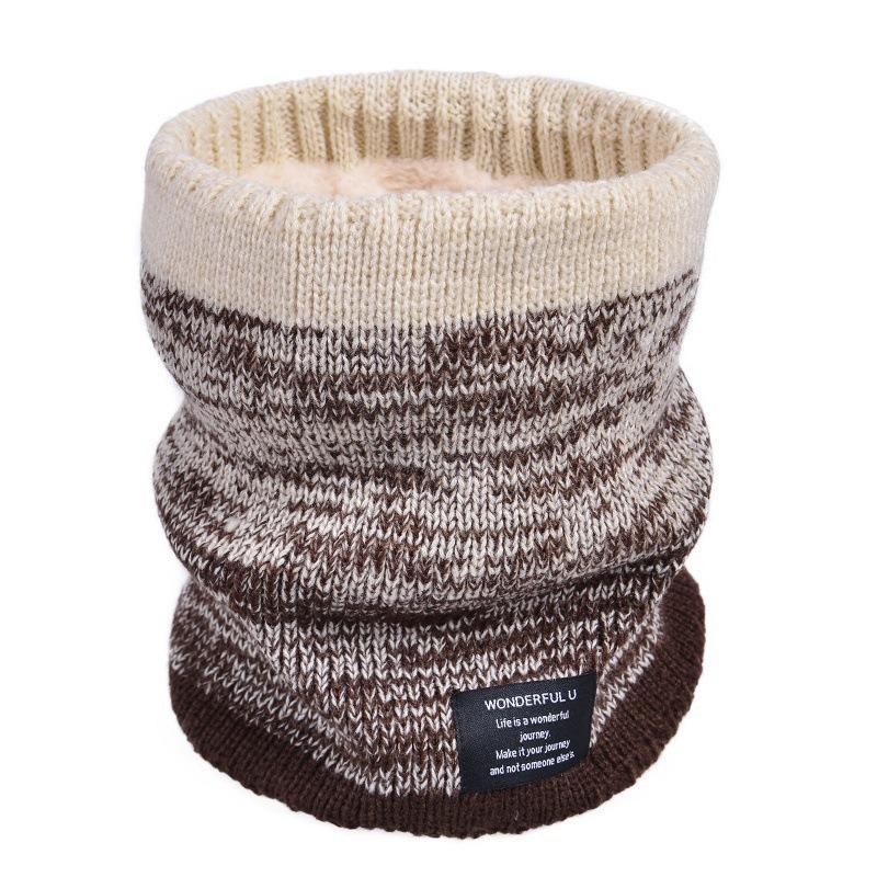 Winter Warm Pullover Scarf Versatile Velvet Scarf Gradual Change Wool Thickened Knitted Neck Cover
