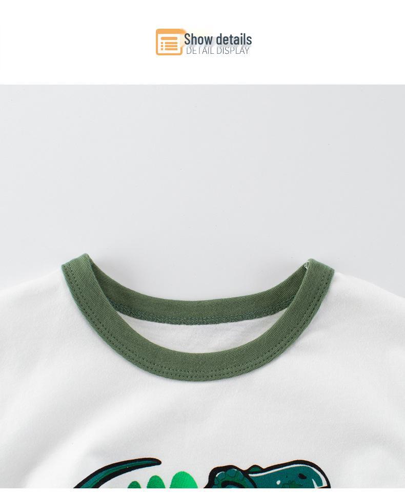 Kid's Short-Sleeve Dinosaur T-shirt - 2025 Summer Korean Style Cartoon Top