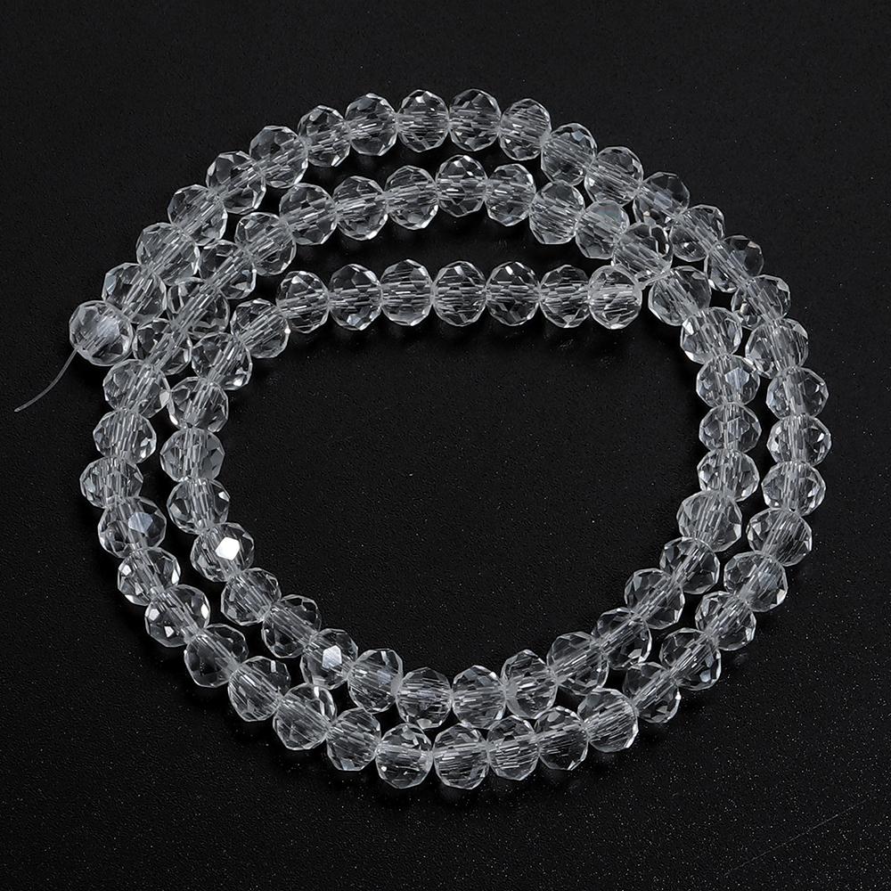 3 4 6 8 10mm Faceted Crystal Beads Transparent Rondelle Glass Loose Beads For Jewelry Making DIY Bracelet Necklace Accessories
