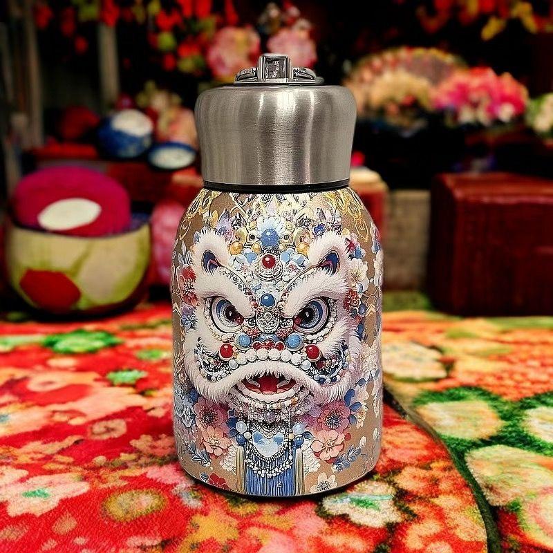 Copo Térmico Isolado Retro de Aço Inoxidável – Garrafa de Água Térmica Pequena e Bule de Café