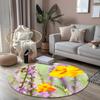 Frühlingsblumenmuster Runde Form Fußmatten Küche Flur Läufer Teppich Schlafzimmer Wohnzimmer Weicher Teppich Rutschfester Bereichsteppich