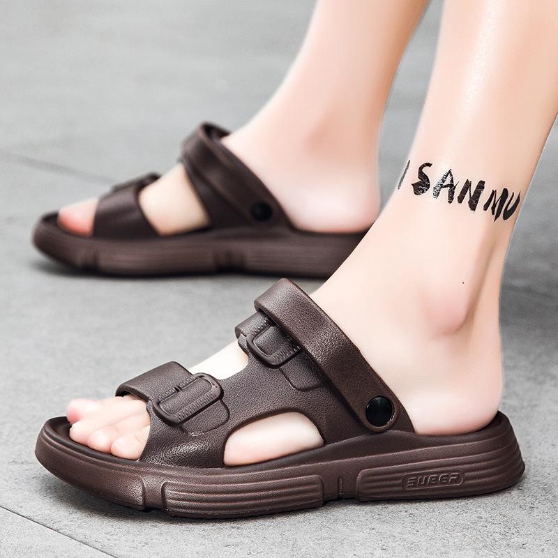 Summer New Men's Shoes Hollow Breathable Sandals Soft soled Lightweight Casual Shoes Middle aged Dad Shoes Beach Shoes