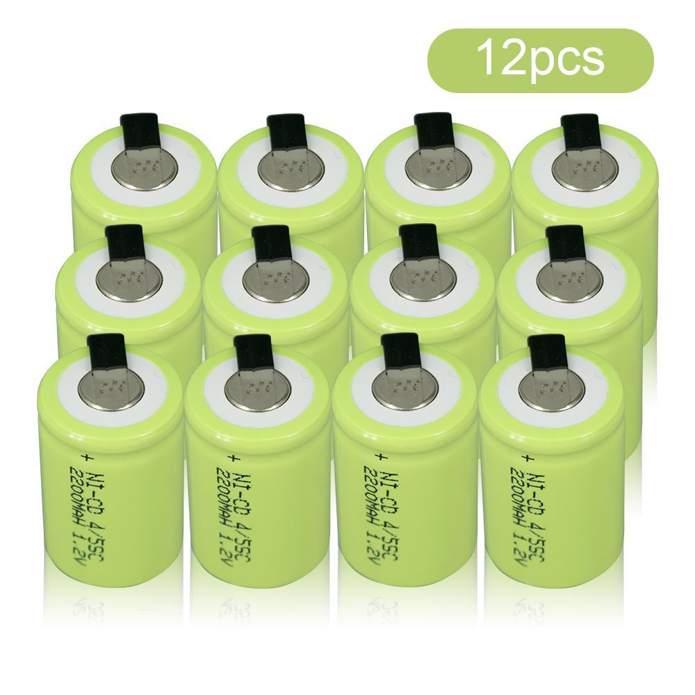1.2V 2200mAh 4/5SC Battery 4/5 Sub C NI-CD Cell with Welding Tabs Rechargeable Battery for Screwdriver Electric Hand Drill