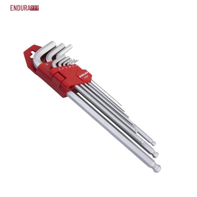 ENDURA 9-Piece Metric Extra Long Ball End Hex Key Set E1557