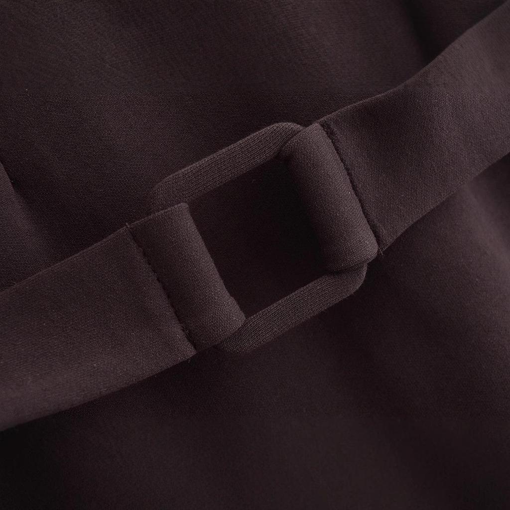 2025 Spring Women's Slim Sleeveless Belted Dress - European & American Style