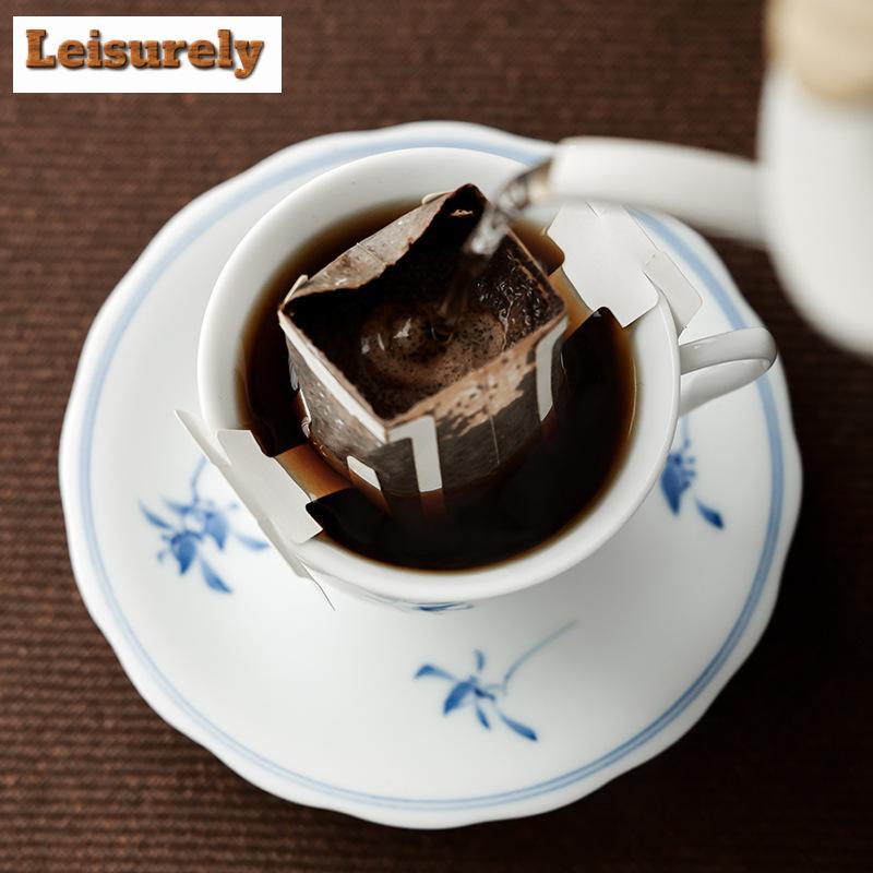 145ml Pure Hand-painted Butterfly Orchid Coffee Cup Saucer Set Dehua White Porcelain Cappuccino Latte Cup Oatmeal Breakfast Mug