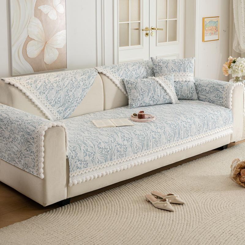 Light French Sofa Cushion Universal In All Seasons  New Non-Slip Seat Cushion Straight Row Leather Sofa Special Cover Cover Cloth Towel