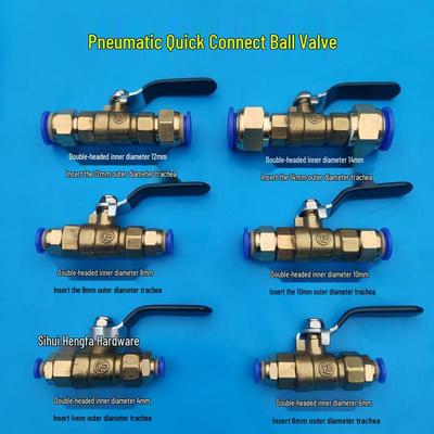 PU Tube Pneumatic Quick-Connect Ball Valve for Air Compressor and Brake Control