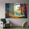 2D Plane, 1 Piece of Autumn Forest Colored Path Party Background, Suitable for Walls, Courtyard Festivals